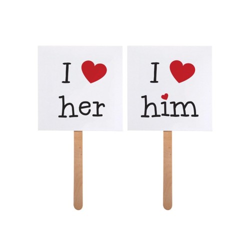 I love him and I love her - on stick