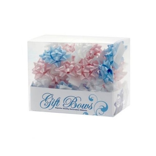 Mini ribbons in a box - blue, white and pink