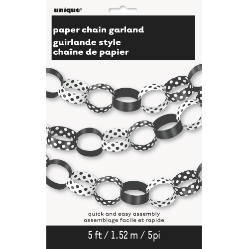 Black paper chain with dots
