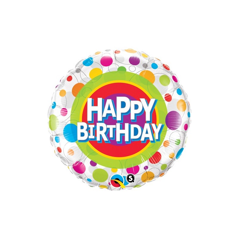 Happy Birthday Colorful Dots - folija balon