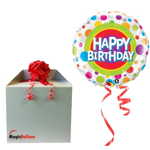 Happy Birthday Clolorful dots - foil balloon