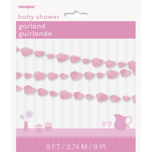 Pink baby bootie garland