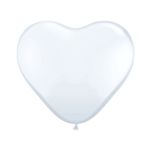 Balloon heart 6" - white