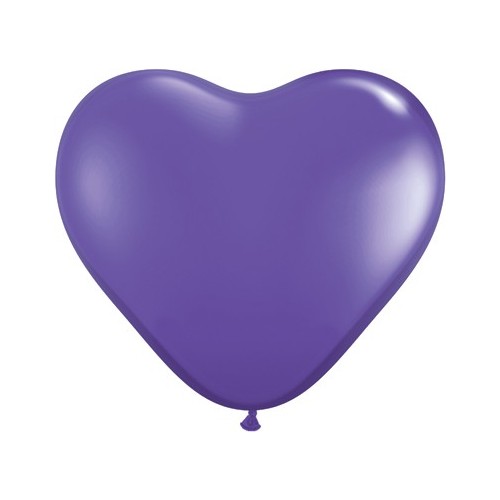 Balon srce 15 cm - temno vijoličen