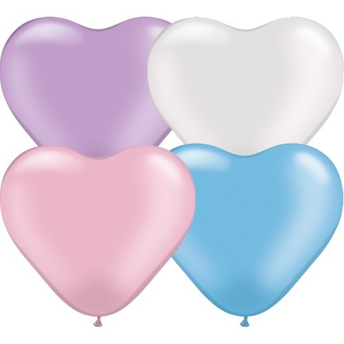Balloon heart 6" - pearl ass.