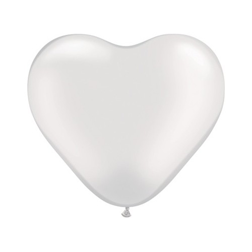 Balloon heart 6" - pearl ass.