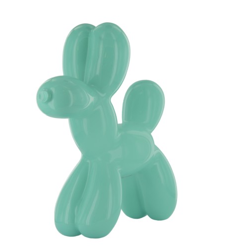 Turquoise dog sculpture