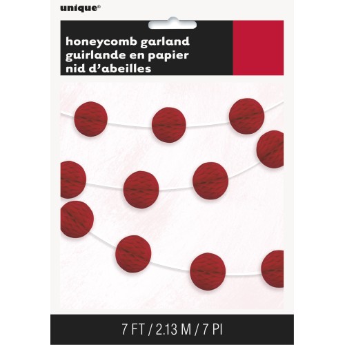 Honeycomb garland - red