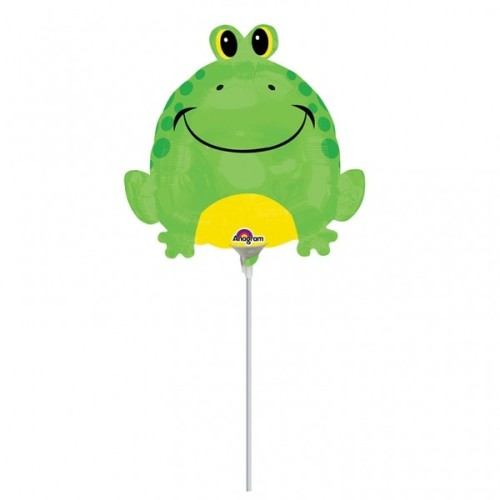 Happy Frog - foil balloon on a stick