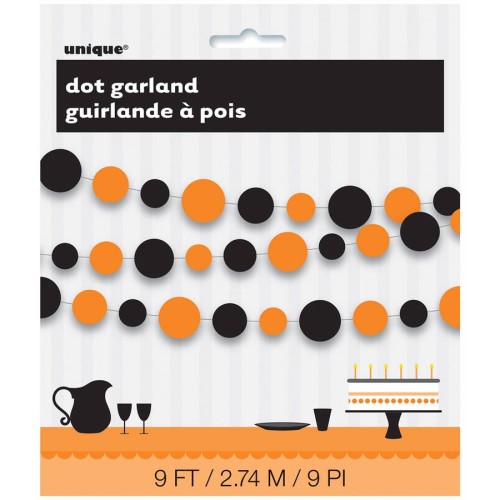 Orange & black dots garland