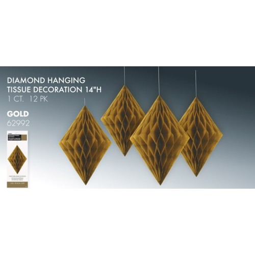 Diamantna viseča dekoracija - zlata