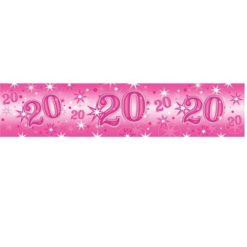 Age 20 pink Sparkle banner
