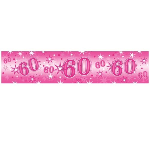 Age 60 pink Sparkle banner