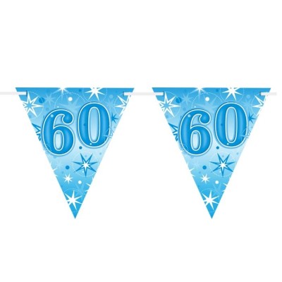 Age 60 blue Sparkle  Wimpelkette