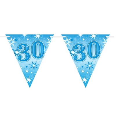 Age 30  blue Sparkle  Wimpelkette