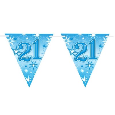 Age 21 blue Sparkle  Wimpelkette