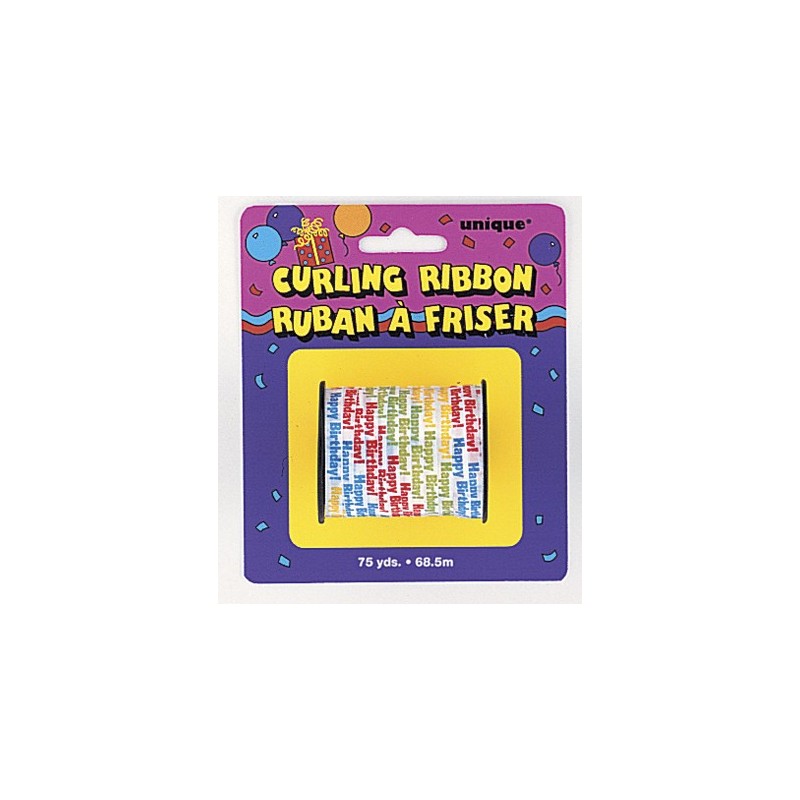 Printed Curling Ribbon 5mm- Happy Birthday