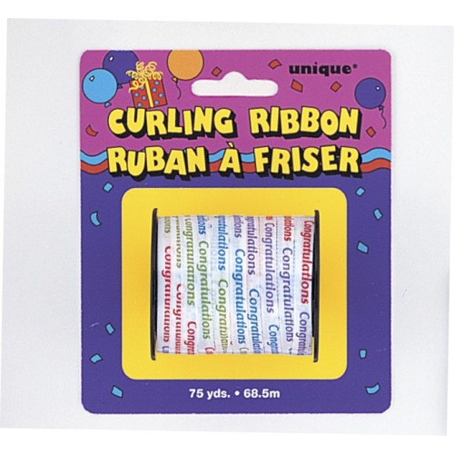 Printed Curling Ribbon 5mm-Congratulations