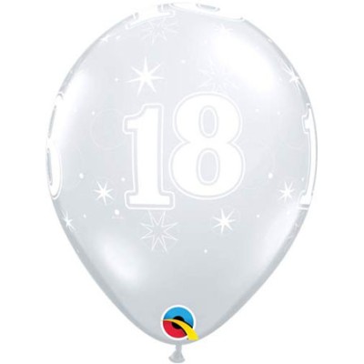 Balloon 18 Sparkle - diamond clear