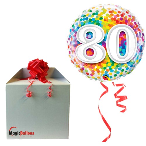 80 Rainbow Confetti- foil balloon in a package