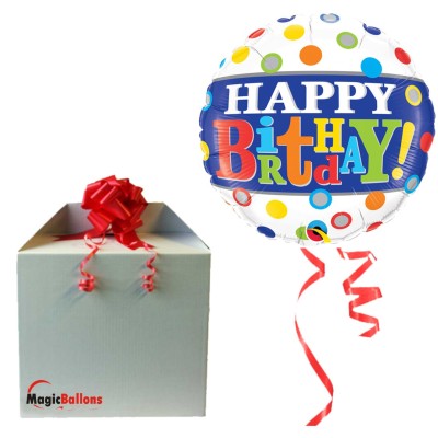 Bday Band & Dots - foil balloon in a package