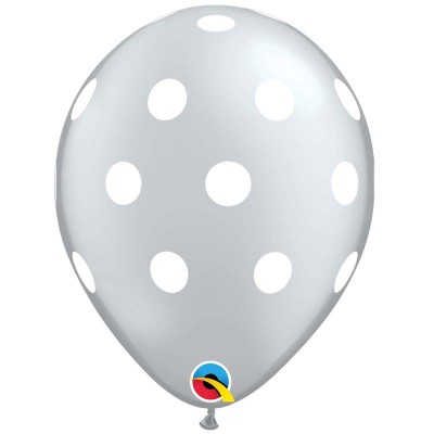 Ballon Big Polka dot - silber