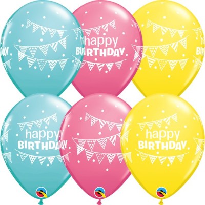 Ballon Bday pennants & Dots