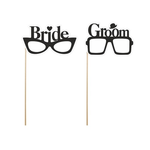 Bride & Groom inscriptions on sticks
