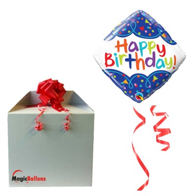 Bday Scribble Confetti  - Folienballon in Paket