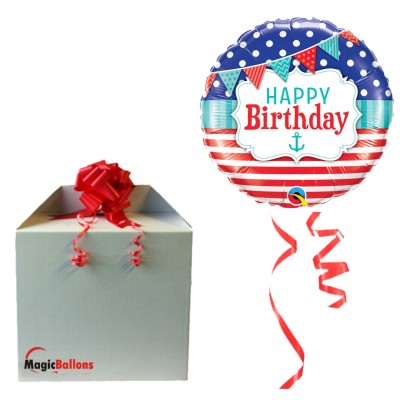 Bday Nutical & Pennants - Folienballon in Paket