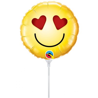 Smiley Love - Folienballon auf einem Stäbchen