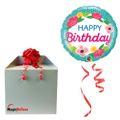 Bday Petite Polka Dots - foil balloon in a package