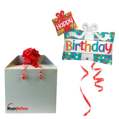 Happy Bday Presents - Folienballon in Paket