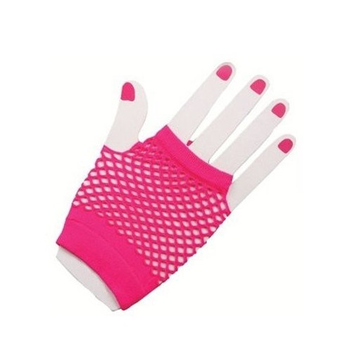 Fishnet gloves - neon pink