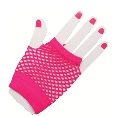 Netz Handschuhe - neon rosa