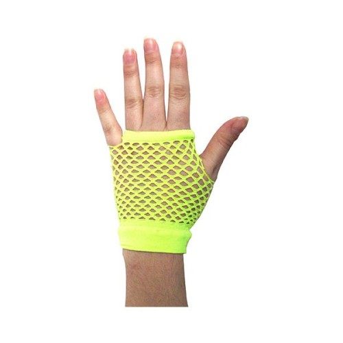 Fishnet gloves - neon yellow