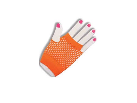 Fishnet gloves - neon orange