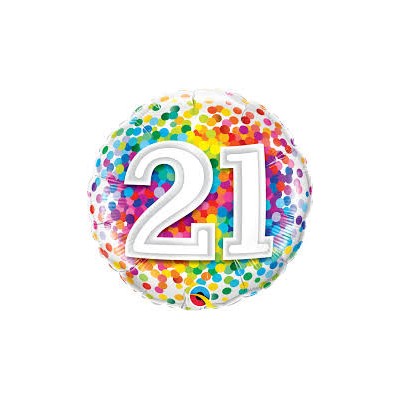 21 Rainbow confetti - foil balloon