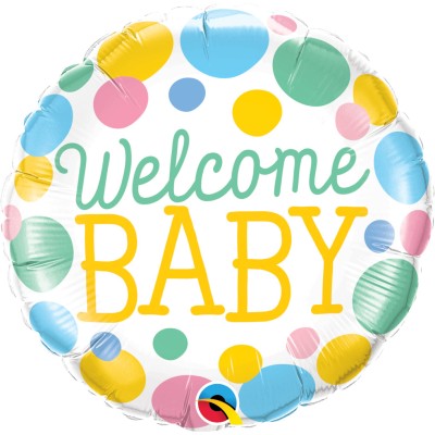 Welcome baby dots - Folienballon