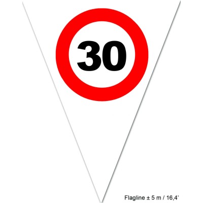 Traffic sign 50 flag banner