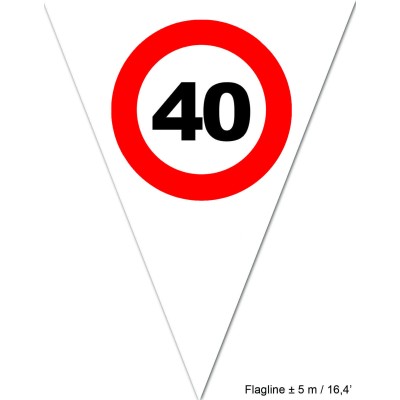 Traffic sign 40 flag banner