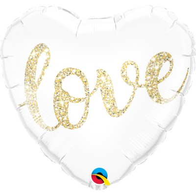 Love glitter Gold - Folienballon