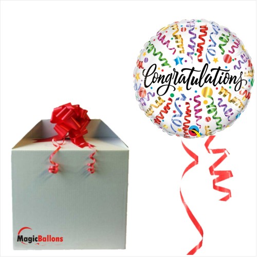Congratulations streamers - foil balloon in a package