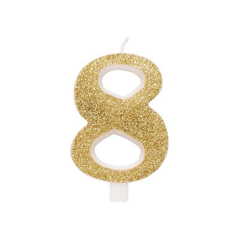 Glitter gold candle 8