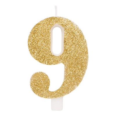 Glitter gold candle 9