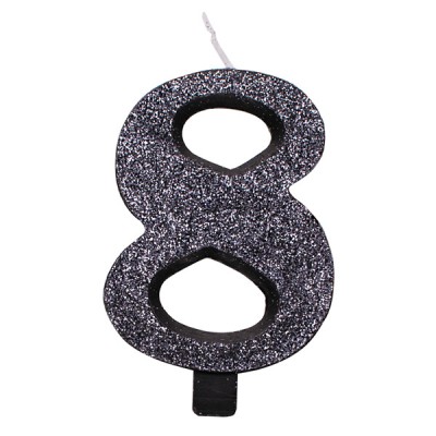 Glitter black candle 8