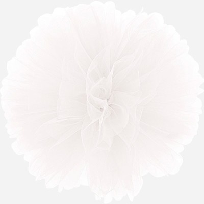 Puff Pom tulle decoration - white