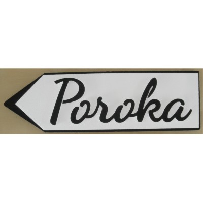 Signpost Poroka - white