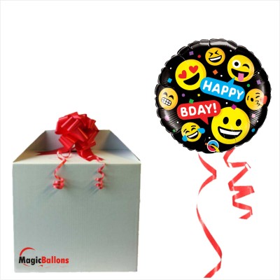 Smileys Happy Bday - Folienballon in Paket