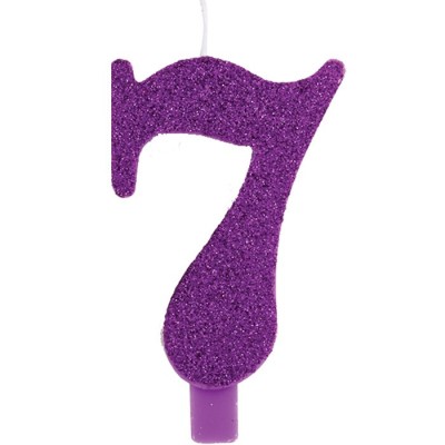 Glitter purple candle 7